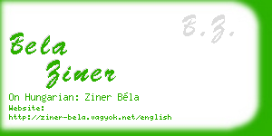 bela ziner business card